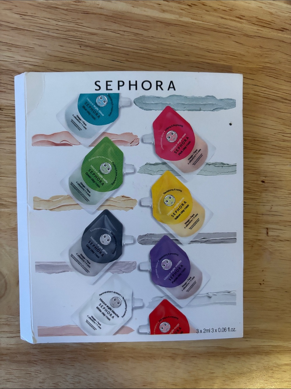 SEPHORA Mask Sampler, Gray Pink and Green Clay Mask Set